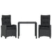 Set mobilier de grădină cu perne, 3 piese, negru, poliratan - WALTI WALTI
