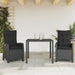 Set mobilier de grădină cu perne, 3 piese, negru, poliratan - WALTI WALTI