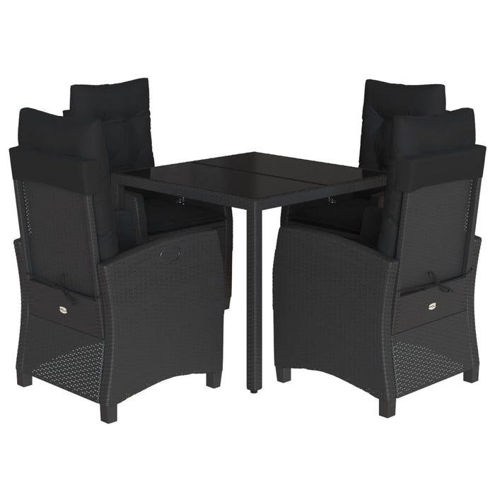 Set mobilier de grădină cu perne, 5 piese, negru, poliratan - WALTI WALTI
