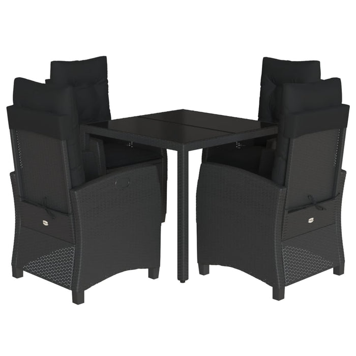 Set mobilier de grădină cu perne, 5 piese, negru, poliratan - WALTI WALTI