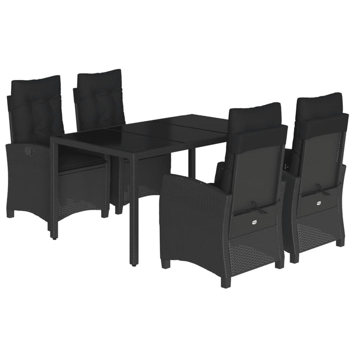 Set mobilier de grădină cu perne, 5 piese, negru, poliratan - WALTI WALTI