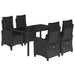 Set mobilier de grădină cu perne, 5 piese, negru, poliratan - WALTI WALTI