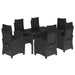 Set mobilier de grădină cu perne, 7 piese, negru, poliratan - WALTI WALTI