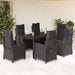 Set mobilier de grădină cu perne, 7 piese, negru, poliratan - WALTI WALTI