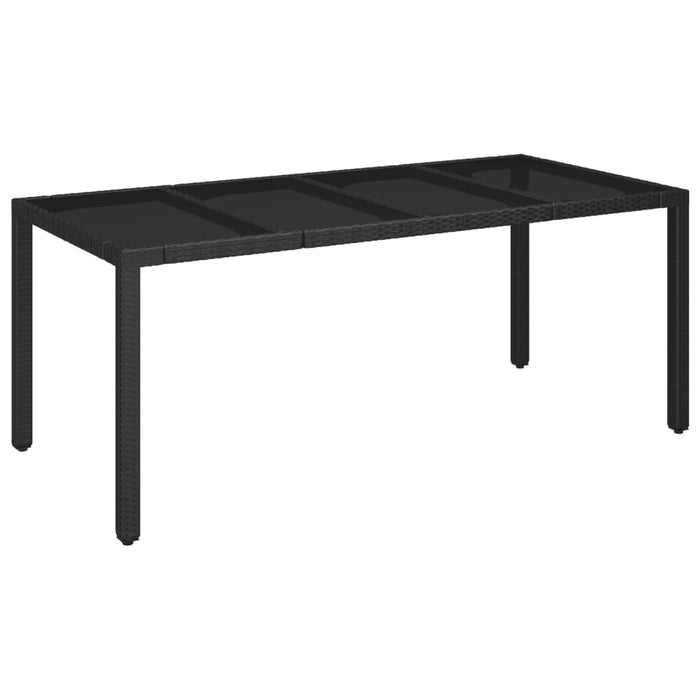 Set mobilier de grădină cu perne, 7 piese, negru, poliratan WALTI