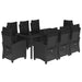 Set mobilier de grădină cu perne, 9 piese, negru, poliratan - WALTI WALTI