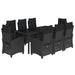 Set mobilier de grădină cu perne, 9 piese, negru, poliratan - WALTI WALTI
