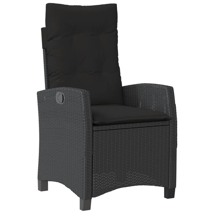 Set mobilier de grădină cu perne, 9 piese, negru, poliratan - WALTI WALTI
