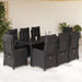 Set mobilier de grădină cu perne, 9 piese, negru, poliratan - WALTI WALTI