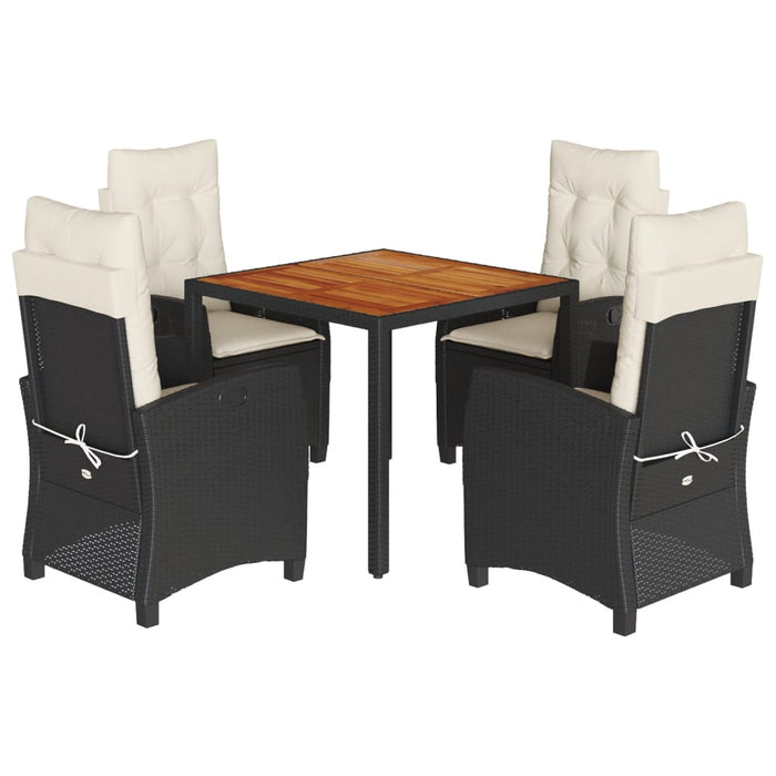 Set mobilier de grădină cu perne, 5 piese, negru, poliratan - WALTI WALTI