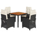 Set mobilier de grădină cu perne, 5 piese, negru, poliratan - WALTI WALTI