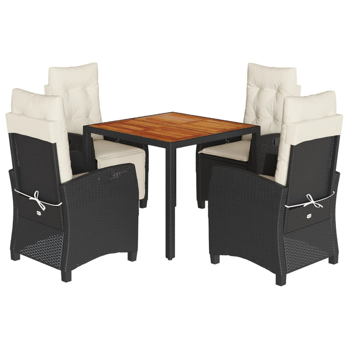 Set mobilier de grădină cu perne, 5 piese, negru, poliratan - WALTI WALTI