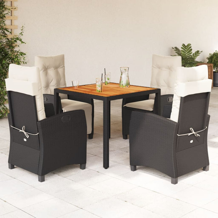 Set mobilier de grădină cu perne, 5 piese, negru, poliratan - WALTI WALTI