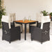 Set mobilier de grădină cu perne, 5 piese, negru, poliratan - WALTI WALTI