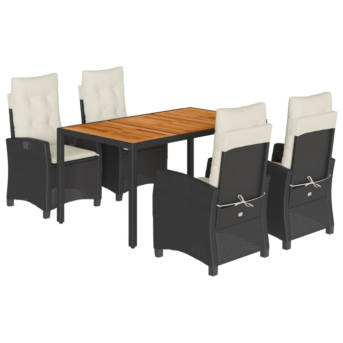 Set mobilier de grădină cu perne, 5 piese, negru, poliratan - WALTI WALTI