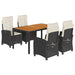 Set mobilier de grădină cu perne, 5 piese, negru, poliratan - WALTI WALTI