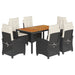 Set mobilier de grădină cu perne, 7 piese, negru, poliratan - WALTI WALTI