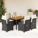 Set mobilier de grădină cu perne, 7 piese, negru, poliratan - WALTI WALTI