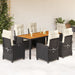 Set mobilier de grădină cu perne, 7 piese, negru, poliratan - WALTI WALTI