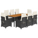 Set mobilier de grădină cu perne, 9 piese, negru, poliratan - WALTI WALTI