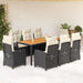 Set mobilier de grădină cu perne, 9 piese, negru, poliratan - WALTI WALTI