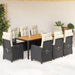 Set mobilier de grădină cu perne, 9 piese, negru, poliratan - WALTI WALTI