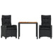 Set mobilier de grădină cu perne, 3 piese, negru, poliratan - WALTI WALTI