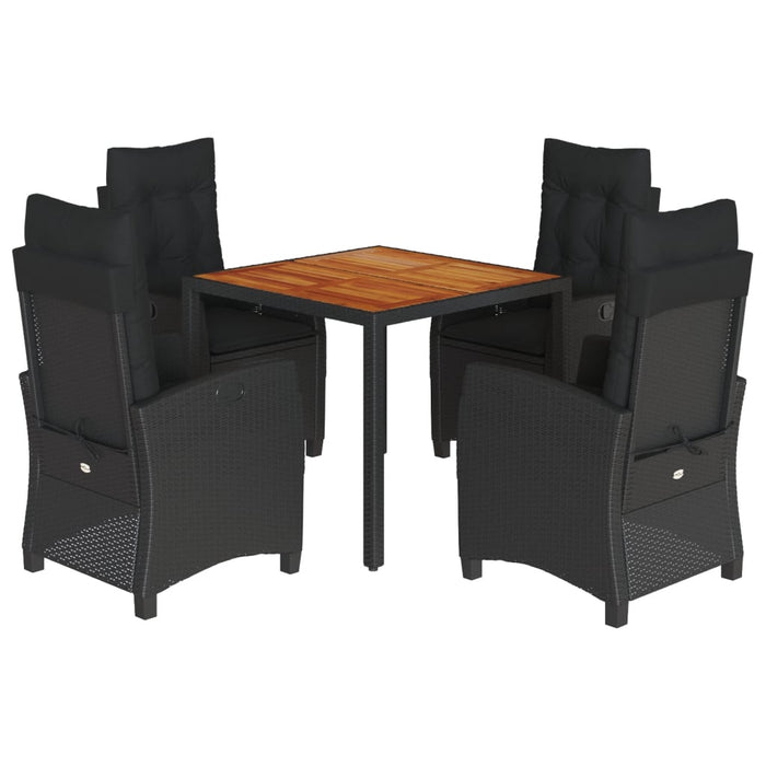 Set mobilier de grădină cu perne, 5 piese, negru, poliratan - WALTI WALTI