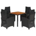 Set mobilier de grădină cu perne, 5 piese, negru, poliratan - WALTI WALTI