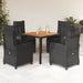 Set mobilier de grădină cu perne, 5 piese, negru, poliratan - WALTI WALTI