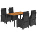 Set mobilier de grădină cu perne, 5 piese, negru, poliratan - WALTI WALTI