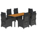 Set mobilier de grădină cu perne, 7 piese, negru, poliratan - WALTI WALTI