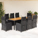 Set mobilier de grădină cu perne, 9 piese, negru, poliratan - WALTI WALTI