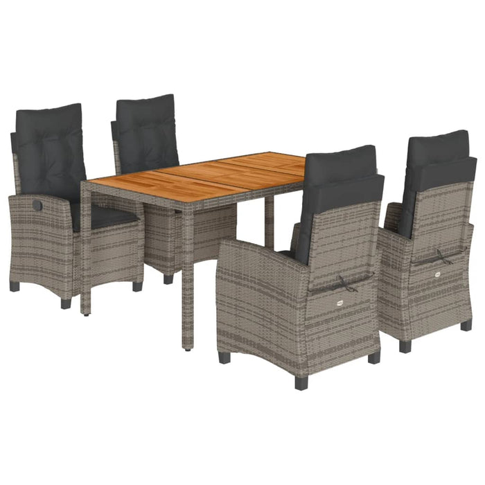 Set mobilier de grădină cu perne, 5 piese, gri, poliratan - WALTI WALTI