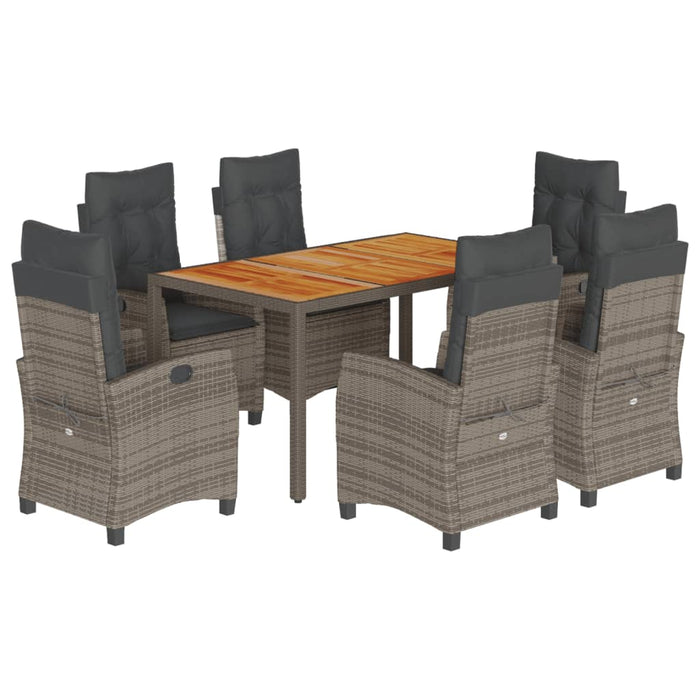 Set mobilier de grădină cu perne, 7 piese, gri, poliratan - WALTI WALTI