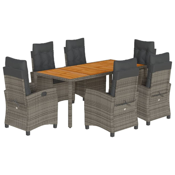 Set mobilier de grădină cu perne, 7 piese, gri, poliratan - WALTI WALTI