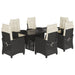 Set mobilier de grădină cu perne, 7 piese, negru, poliratan - WALTI WALTI