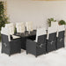 Set mobilier de grădină cu perne, 9 piese, negru, poliratan - WALTI WALTI