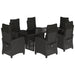 Set mobilier de grădină cu perne, 7 piese, negru, poliratan - WALTI WALTI