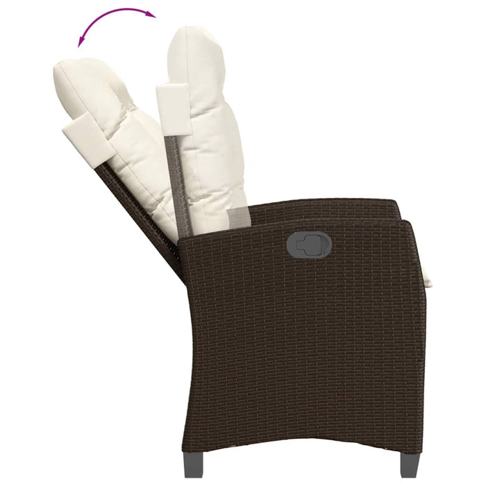 Set mobilier de grădină cu perne, 9 piese, maro, poliratan WALTI