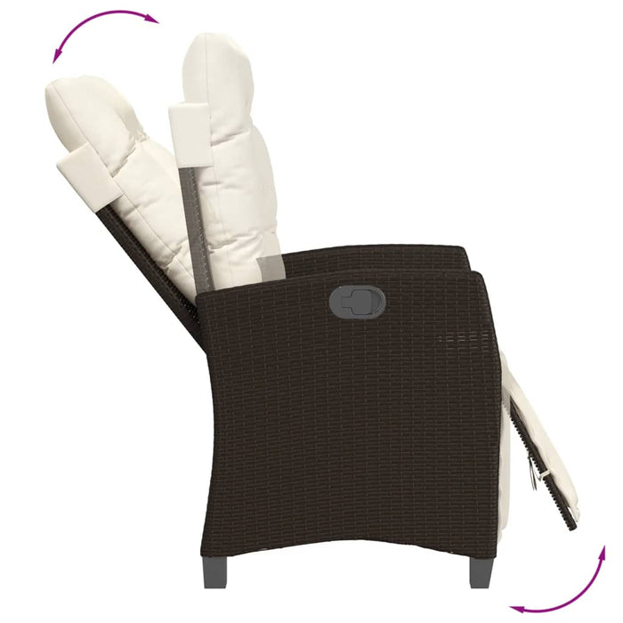 Set mobilier de grădină cu perne, 9 piese, maro, poliratan WALTI