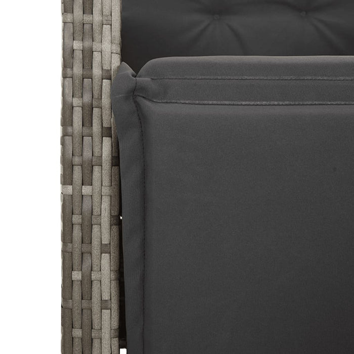 Set mobilier grădină cu perne, 9 piese, gri, poliratan - WALTI WALTI