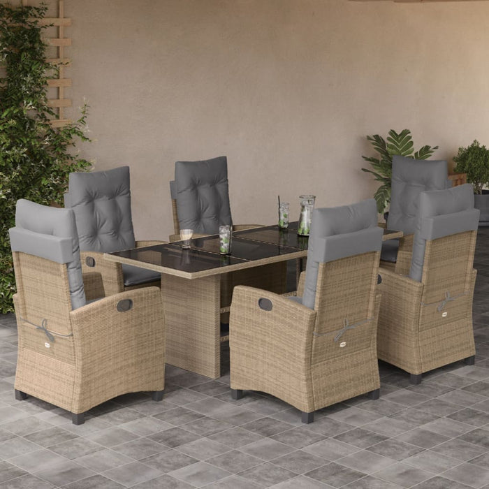 Set mobilier pentru grădină, 7 piese, cu perne, bej, poliratan - WALTI WALTI