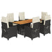 Set mobilier de grădină cu perne, 7 piese, negru, poliratan - WALTI WALTI