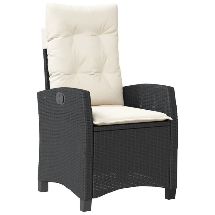 Set mobilier de grădină cu perne, 9 piese, negru, poliratan - WALTI WALTI