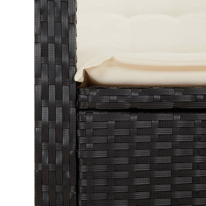 Set mobilier de grădină cu perne, 9 piese, negru, poliratan - WALTI WALTI
