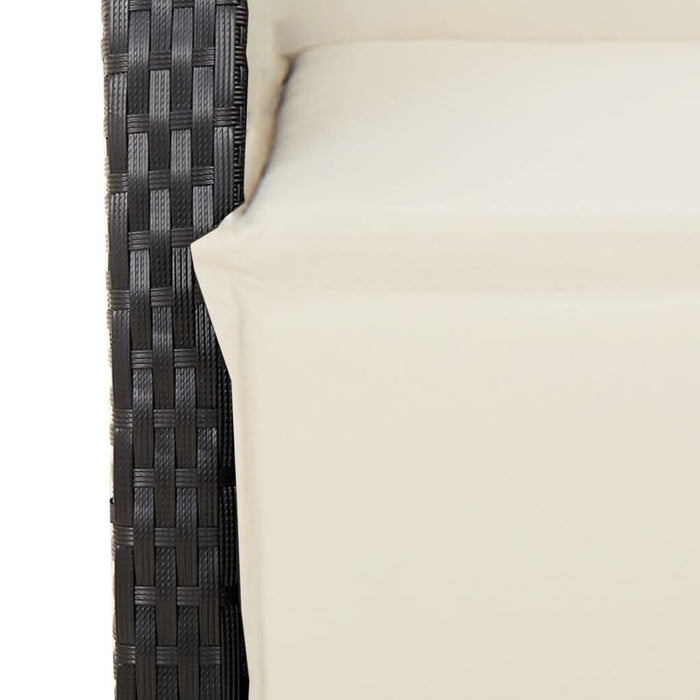 Set mobilier de grădină cu perne, 9 piese, negru, poliratan - WALTI WALTI