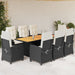 Set mobilier de grădină cu perne, 9 piese, negru, poliratan - WALTI WALTI