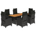 Set mobilier de grădină cu perne, 7 piese, negru, poliratan - WALTI WALTI
