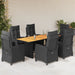 Set mobilier de grădină cu perne, 7 piese, negru, poliratan - WALTI WALTI